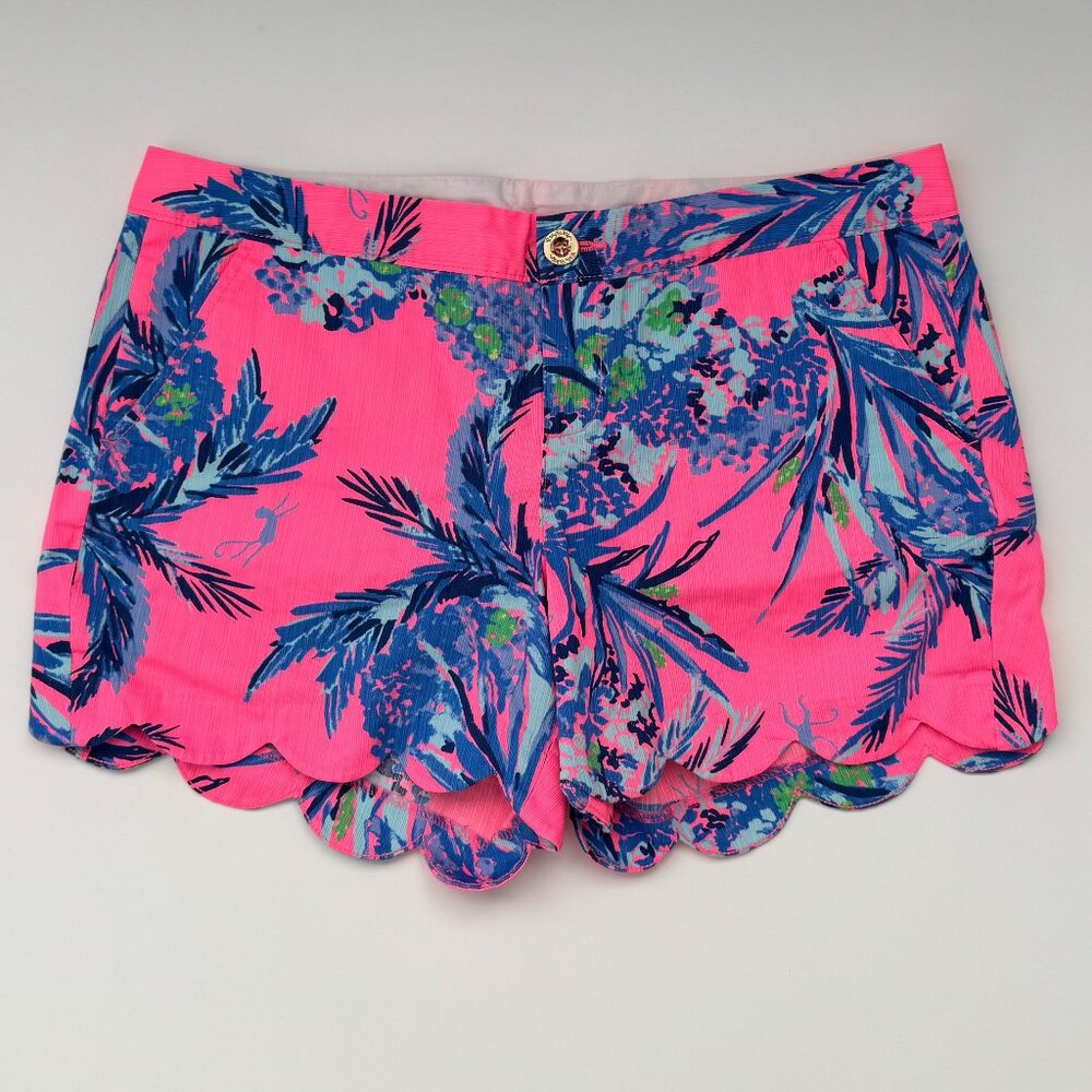 Lilly Pulitzer Buttercup Shorts in Tiki Pink Out on a Limb Size 10